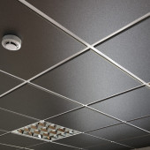 Потолок кассетный Cesal Tegular K45 3305 Чёрный Матовый Profi 595х595 мм